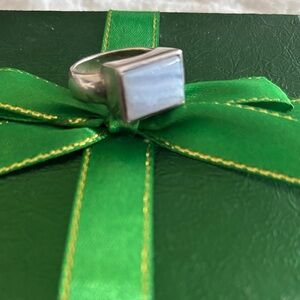 Chic Silver Ring with light blue Accent